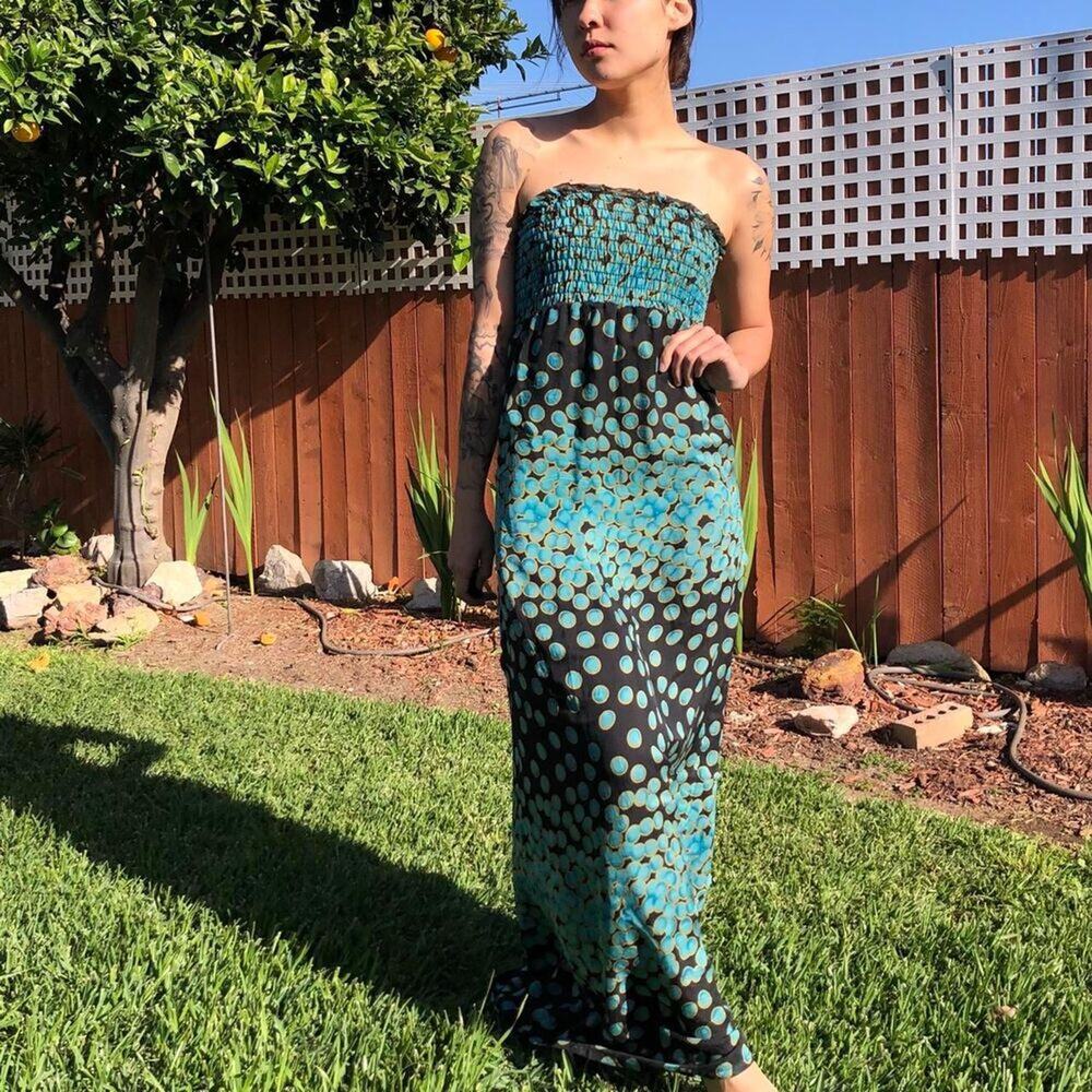 100% Silk Halter Maxi Dress